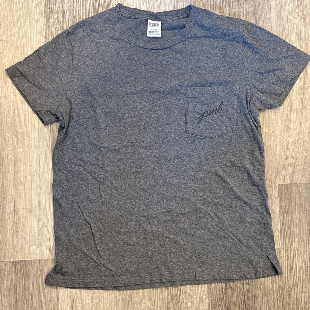 PINK Victoria's Secret Charcoal Tee with Pocket